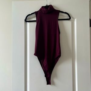 Burgundy Zara Turtleneck Bodysuit (Small)